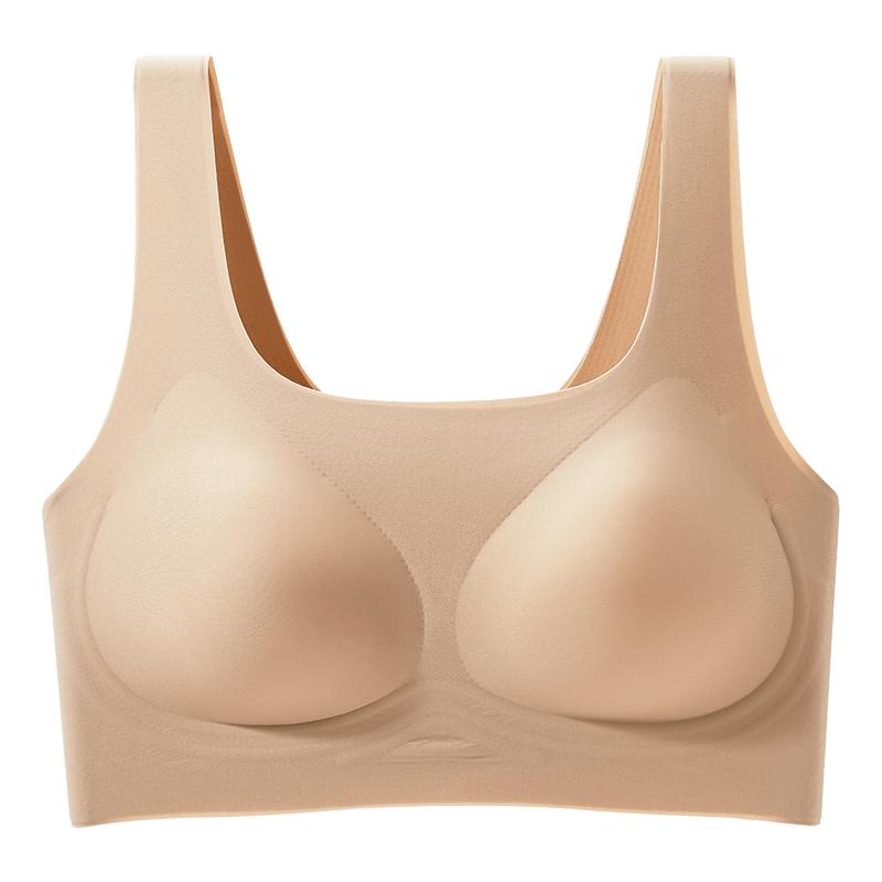 无痕内衣女小胸聚拢2025新款软支撑收副乳防下垂隐形粉底液文胸罩