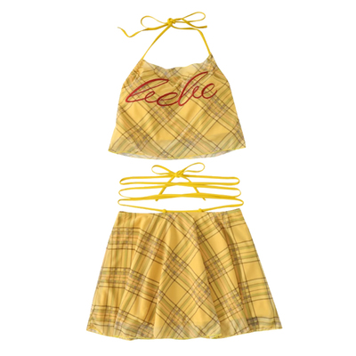 诗凯迪比基尼吊带裙三件套泳衣女