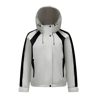 森马羽绒服女撞色拼接潮酷流行时尚衣服春季三防宽松连帽外套户外