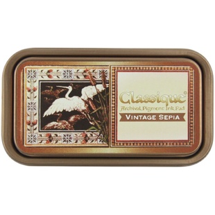 日本进口Classique复古铁盒印台古铜色新包装印泥 ins经典Vintage