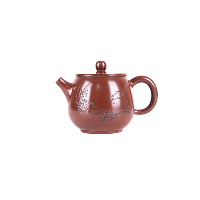 喜上眉梢桶金壶 钦州坭兴陶茶壶 纯手工紫陶功夫茶具气烧自然窑变