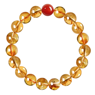 收藏级天然黄水晶手链女招财水晶玛瑙手串男士巴西黄晶石生日礼物