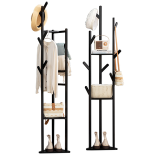 挂衣架落地式卧室衣帽架置物家用床头晚上放衣服神器简易衣柜开放
