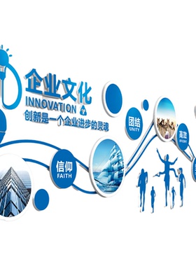 公司企业风采团队创意文化墙墙贴