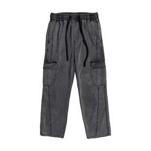 惊浪天丝莱赛尔工装裤男士直筒宽松大码休闲长裤阔腿百搭运动裤子