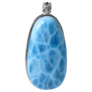 海纹石吊坠女男s925银镶嵌拉利玛手链手串海纹石裸石项坠原石项链