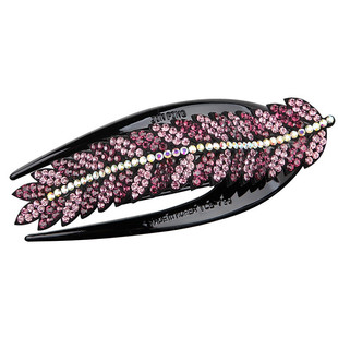 水钻树叶发夹后脑勺一字夹气质妈妈抓夹马尾鸭嘴夹顶夹女发卡发饰