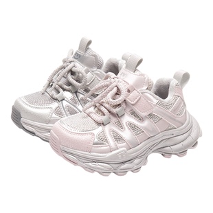 小米步女童运动鞋2025冬季新款儿童加绒老爹鞋轻便防滑中大童鞋子