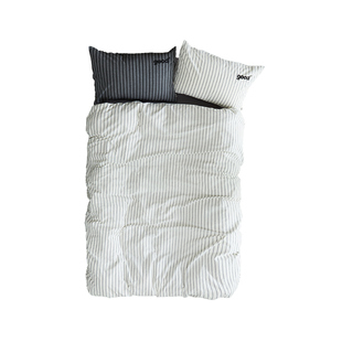 美好商店at home四件套{白色衬衫}100纯棉夏季简约ins条纹水洗棉