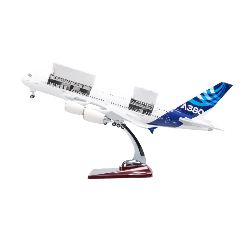 带灯可开舱盖空客A380原型机仿真民航客机飞机模型摆件拼装礼物