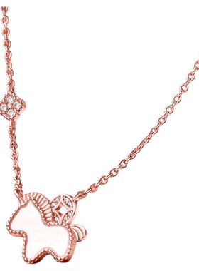 JAY衔瑞小马项链925银锁骨链