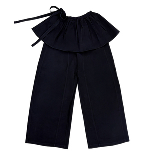 小猫藏星starrykitty黑色棕色弯刀裤宽松拖地烫钻叠穿「裙子可拆