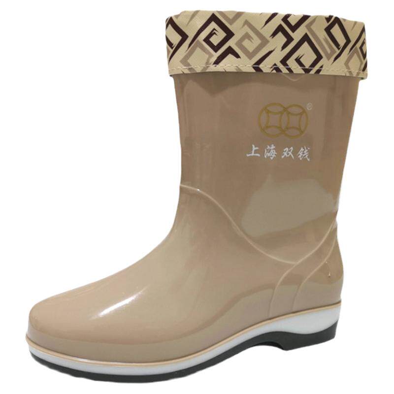 中筒雨靴上海双钱女士防滑保暖
