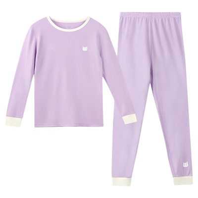 猫人热八度儿童保暖内衣套装男女