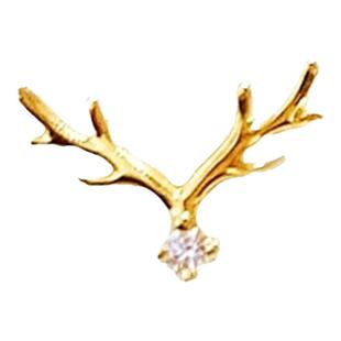 22K金鹿角耳钉女轻奢19716一鹿有你纯银镶钻小鹿耳环个性圣诞礼物