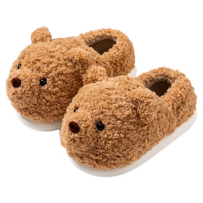 创意泰迪熊棉拖鞋女士可爱棕熊