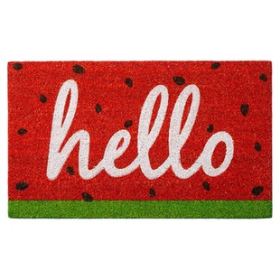 印度进口手工椰壳门垫入户门进门口地垫彩色创意西瓜除尘蹭土门垫