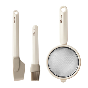 小熊硅胶刮刀食品级烘焙工具月饼辅食套装手动打蛋器耐高温油刷子