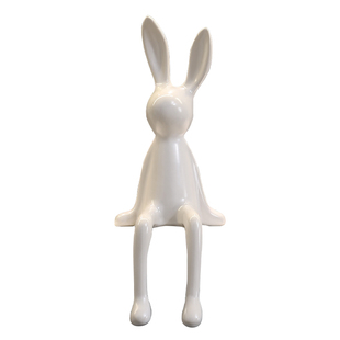 创意坐姿兔子轻奢高档摆件客厅电视柜酒柜桌面台面装饰高级感好物
