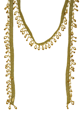 LAMUANA金线编织蕾丝流苏项链小众设计感长款细条毛衣链颈链90210