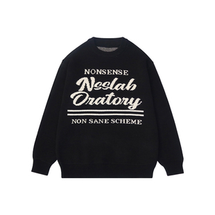 【吴磊 蒲熠星同款】NSSLAB 原创潮牌英文logo毛衣 街头套头上衣