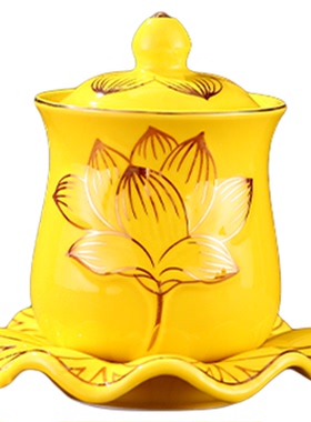 陶瓷供杯套装家用佛台供佛杯观音供水杯佛前杯子上供水杯佛堂贡杯