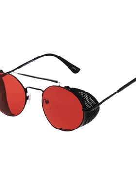 英国代购复古蒸汽朋克红色太阳镜