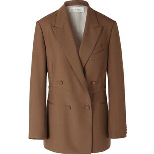 IIIVIVINIKO春夏新品复古简约收腰羊毛混纺西装外套女M312706160B