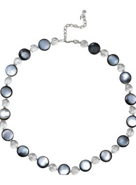 采石studio｜原创「透玄」黑蝶贝白水手链项链高级百搭时髦设计