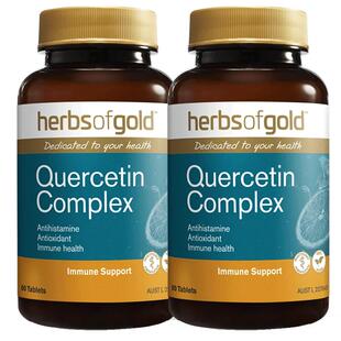 【自营】HerbsofGold槲皮素高含量畅快呼吸护肺进口和丽康 60粒*2