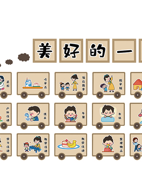 幼儿园托管海报一日生活流程环创
