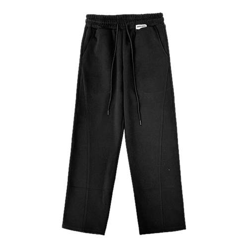 【花契】大码女装12260直筒运动裤春季新款2025女裤窄版阔腿裤子