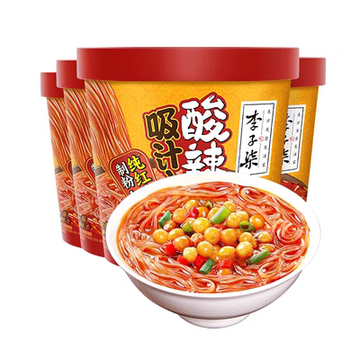 李子柒酸辣粉吸汁麻辣粉免煮速食米粉冲泡方便103克*6杯-MS