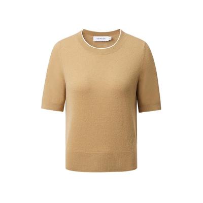 VGRASS100%绵羊毛条纹针织开衫