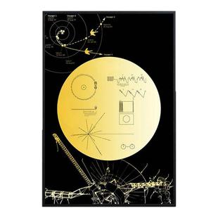 NASA旅行者一号装饰画金唱片航海家宇宙探测器电脑房客厅卧室挂画