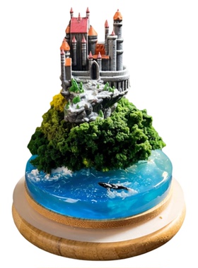 手工魔法城堡微缩景观玻璃罩手办