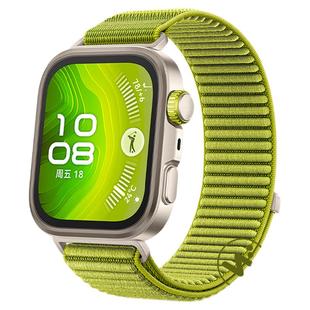 适用华为watchfit4手表带4pro手环专用一体尼龙回环腕表带fit3运动智能官方同款原野绿编织腕带女秋冬男透气
