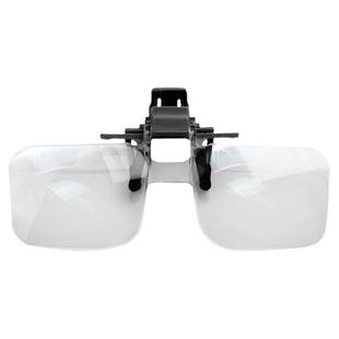 拜斯特眼镜夹式放大镜电子维修老人学生阅读放大镜光学镜片2倍专