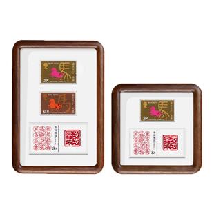 1967-1978年生肖邮票岁岁平安纪念相框实木框摆台送长辈生日礼物