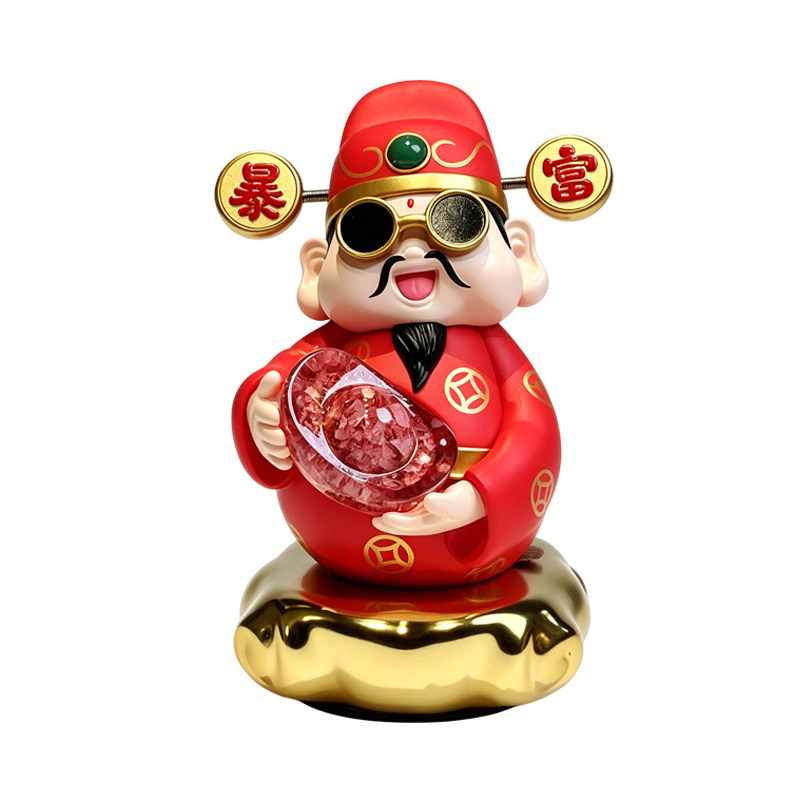 朱炳仁铜才运财神碎钞桌面摆件