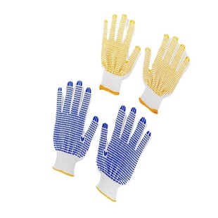 点珠点塑劳保手套棉纱手套防护包邮加厚耐磨防滑男工工作棉纱手套
