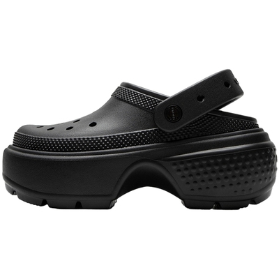 Crocs卡骆驰雪屋洞洞鞋女鞋黑色厚底显高凉鞋运动拖鞋包头沙滩鞋
