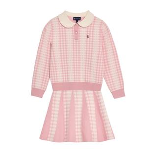 POLOWALK童装女童长袖毛衣套装秋冬新款学院风针织半裙两件套