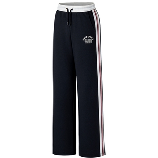 安踏易打理长裤丨学院风阔腿裤女春季宽松休闲运动长裤162548305