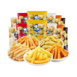 国产脆升升多口味薯条礼包非膨化食品办公室休闲儿童零食10包
