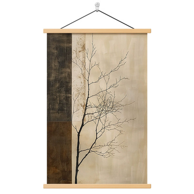 中古风树影玄关装饰画