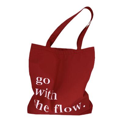 红色帆布包韩系简约字母通勤百搭