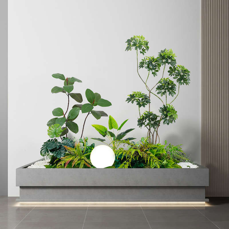 仿真绿植造景组合楼梯布置玄关室内景观植物假树阳台橱窗装饰摆件