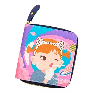 新款卡通女孩大钱包学生少女心简约百搭大气皮质ins可爱短款潮牌