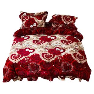 牛奶绒四件套被套床单加绒加厚保暖珊瑚绒床上床品4件套防静电